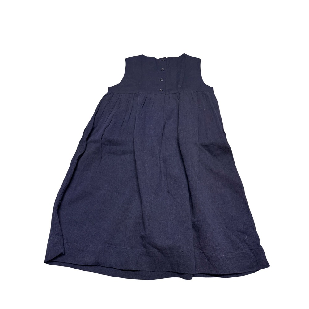 Baby Gap Toddler Girls Navy Blue Floral Embroidered Sleeveless Dress Size 5T - Picture 2 of 5